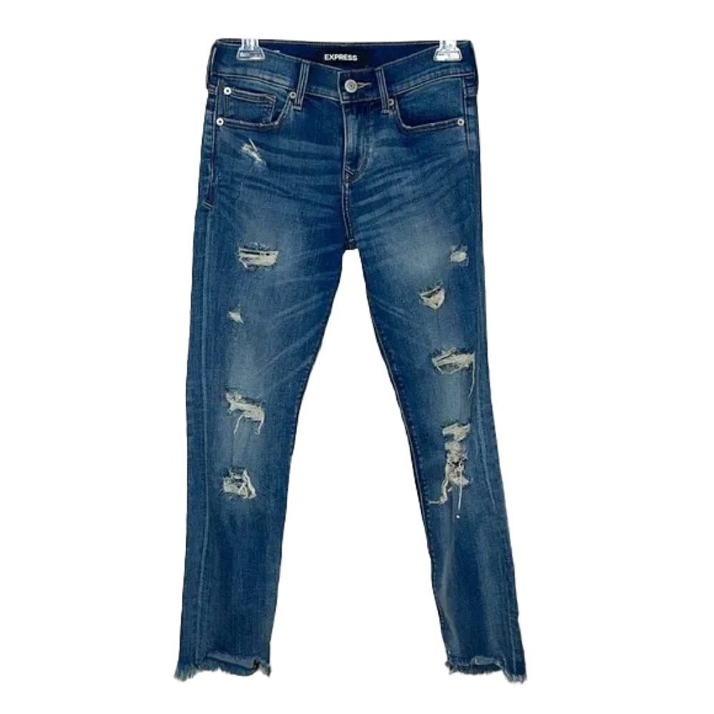 💙 EXPRESS Mid Rise Skinny Ankle Jeans Size 0R